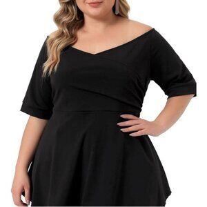 NWT Agnes Orinda V-Neck Short Sleeve Ruched Peplum Blouse. Women's Plus size 2X